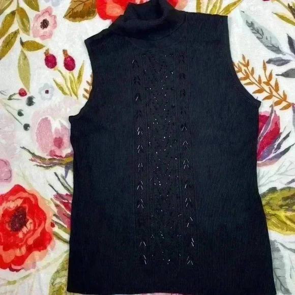 Requirements women’s sleeveless top with turtleneck and acrylic beading, size XL - Picture 9 of 11